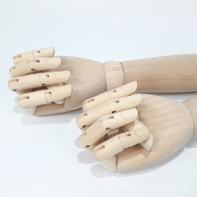 Wholesale DL704 Natural Color Display Dummy Long Arms, Female Lotus Wood Adjustable Hands